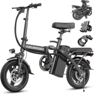 LELEKUAI Folding Electric Bike – 14" Compact Commuter E-Bike