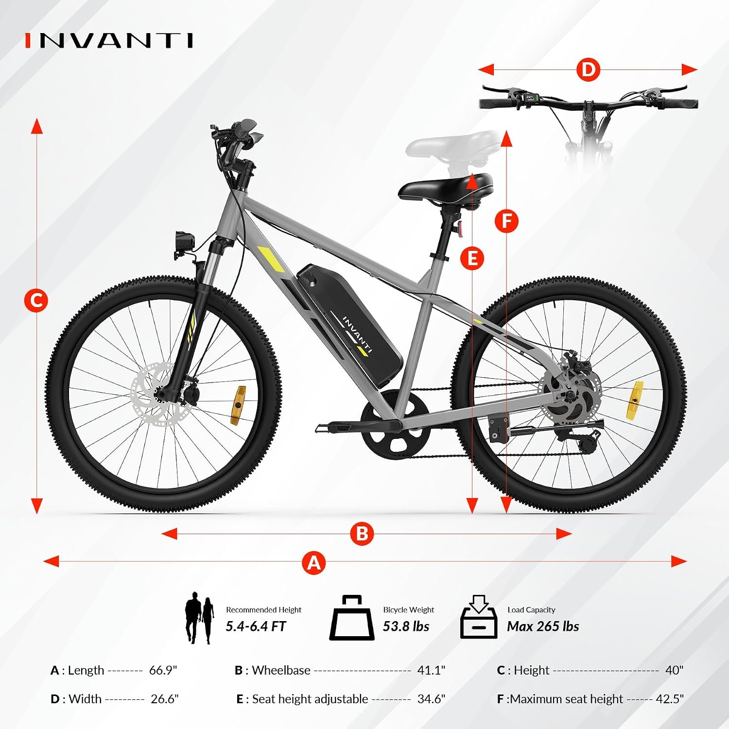 INVANTI Electric Mountain Bike – 26" 750W Commuter E-Bike - Image 4