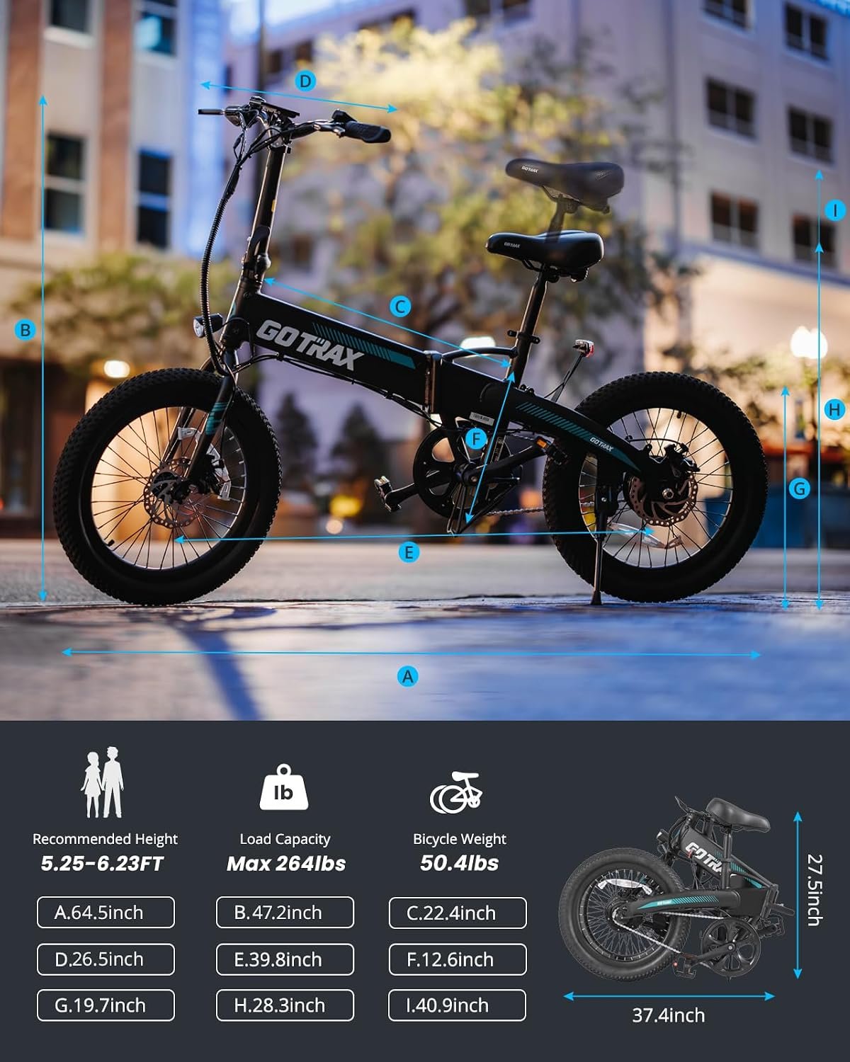 Gotrax R1 Folding Electric Bike – 20" Lightweight Commuter E-Bike - Image 3